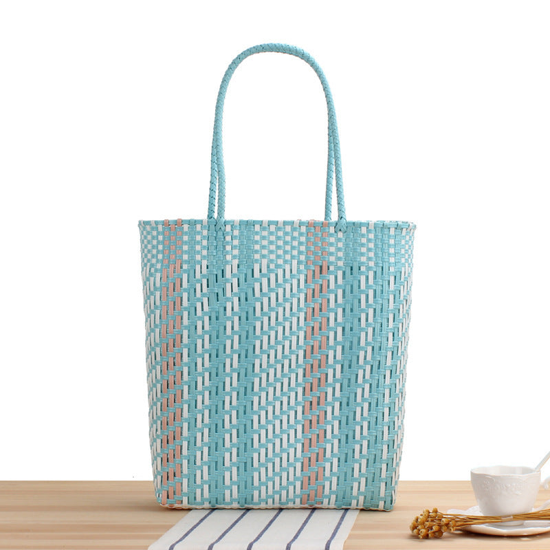Braided tote bag with colorful design and sturdy handles Bowlift