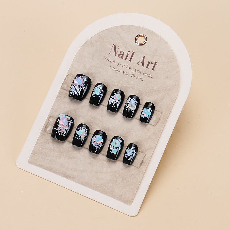 Themed Nail Art Press-On Nails with Cute Character and Bow Designs Bowlift