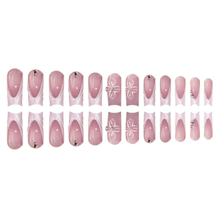 Elegant Floral Press-On Nail Art Bowlift