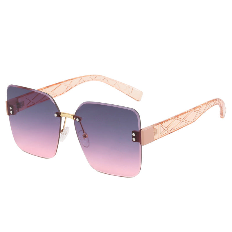 Women oversized square sunglasses with fashionable decor Bowlift