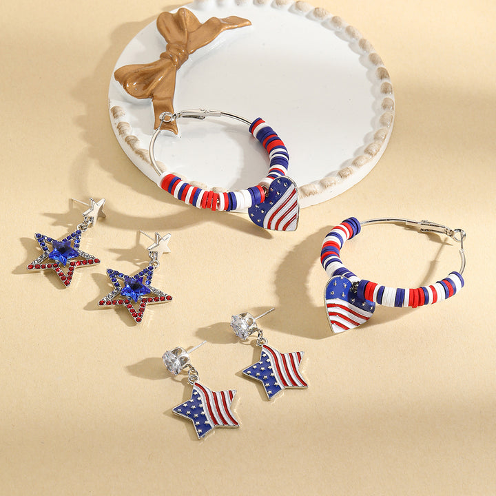 Unisex keychain with letter beads and American star pendant Bowlift