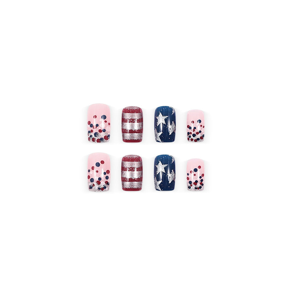 Artificial nails with patriotic motif Bowlift