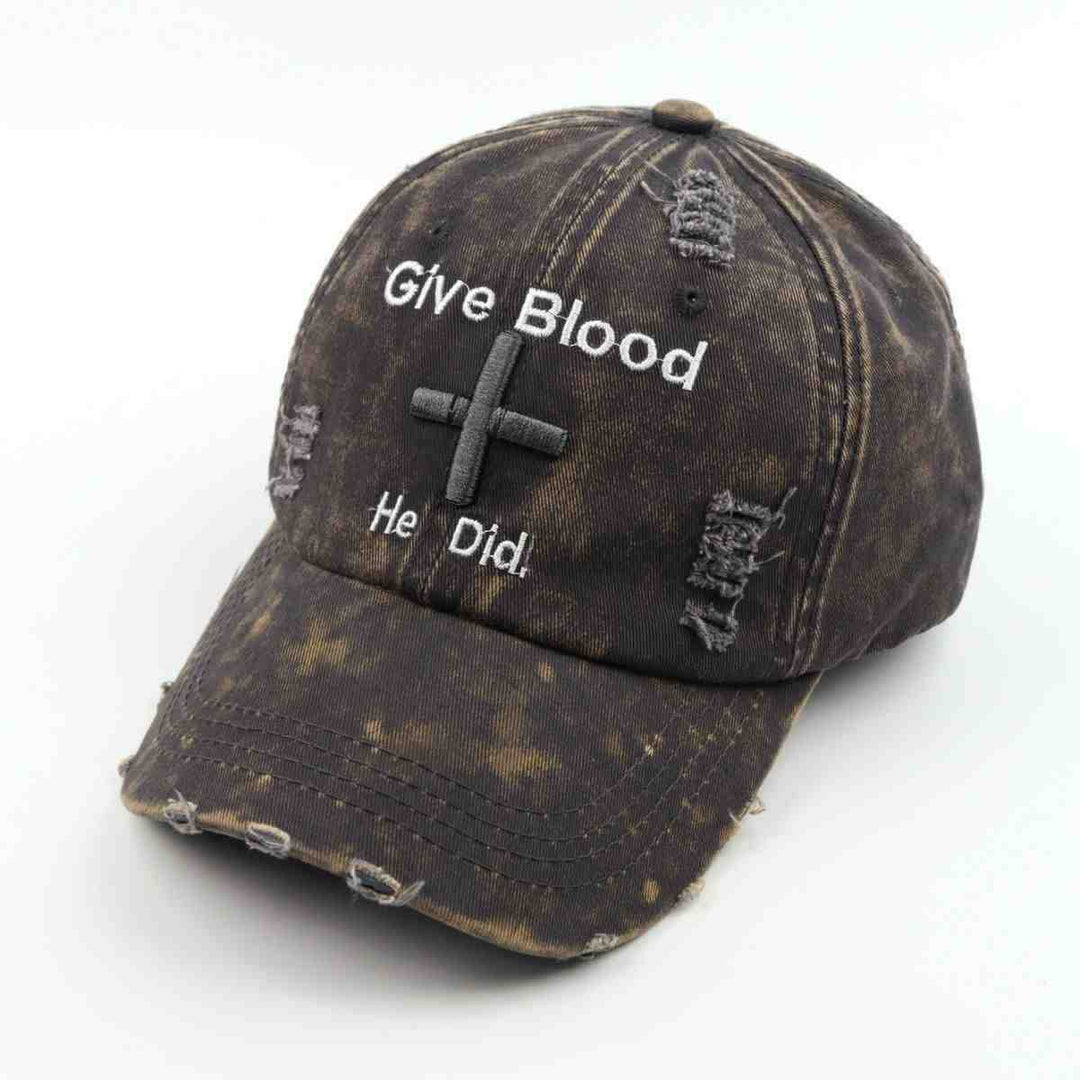 Women's Distressed Graphic Baseball Cap with Inspirational Message Bowlift