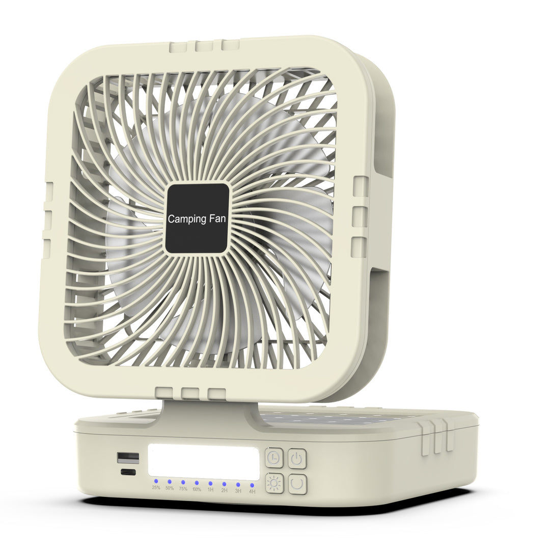 Portable Battery-Operated Camping Fan with LED Light Bowlift