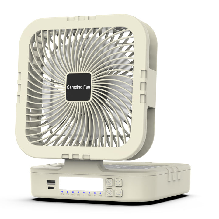 Portable Battery-Operated Camping Fan with LED Light Bowlift