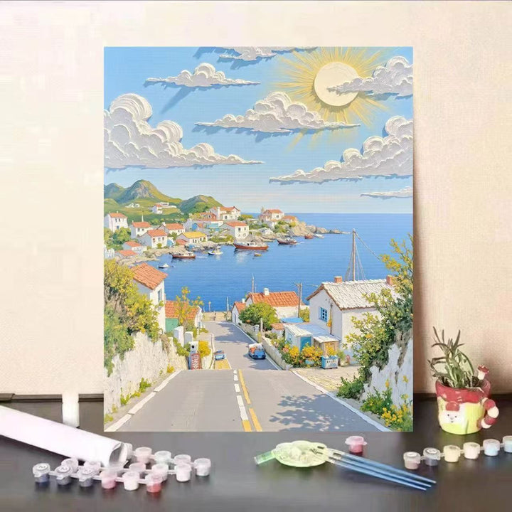 Landscape Themed Paint by Numbers Canvas Art Kit Bowlift