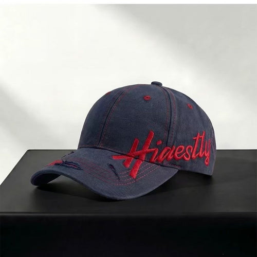Women's Distressed Casual Graphic Baseball Cap Bowlift
