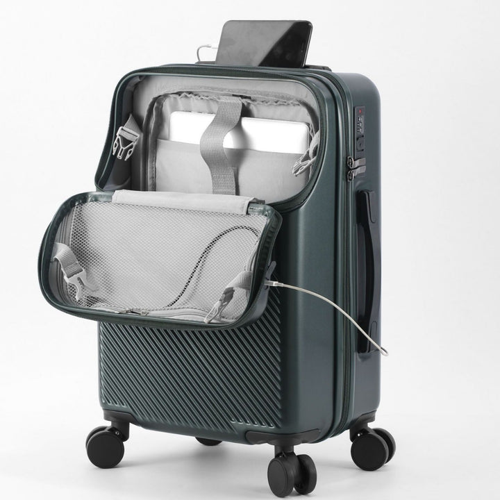 Unisex Smart Tech Compact Carry-On Suitcase Bowlift