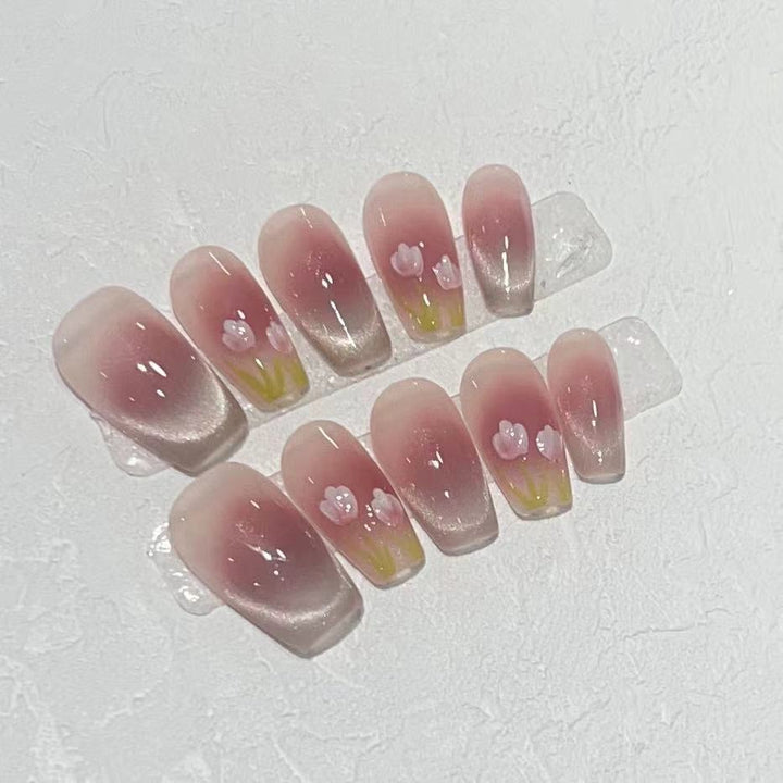 Floral Ombre Press-On Nails Bowlift