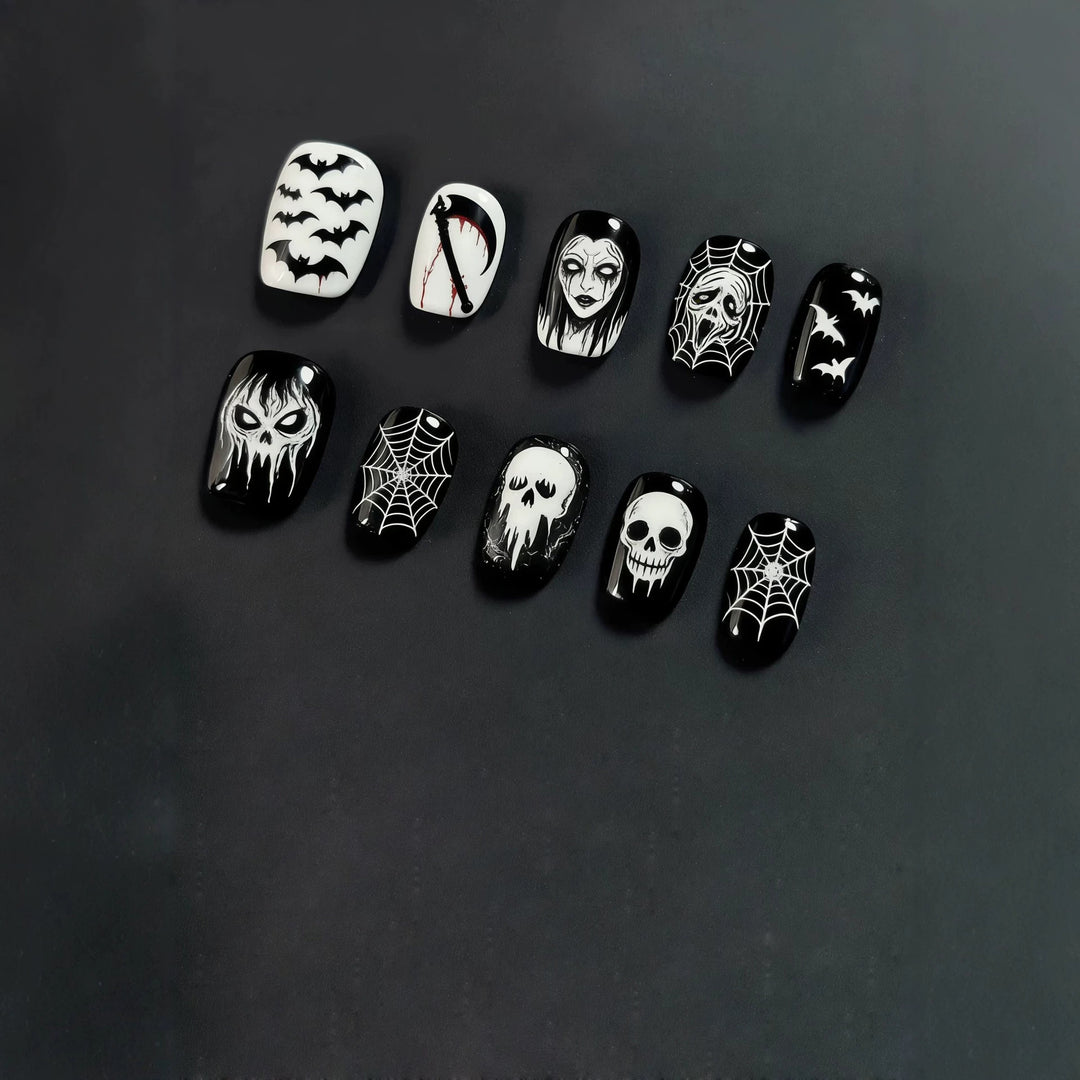 Halloween-Themed Nail Art Press-On Set Bowlift