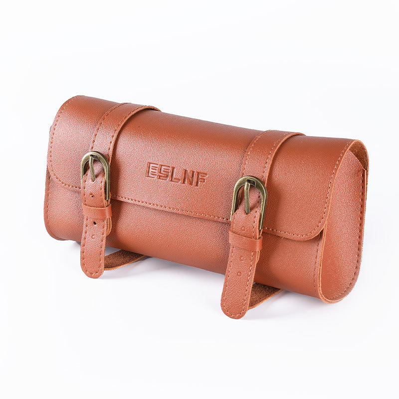 Vintage Leather Tool Roll Bike Handlebar Bag Bowlift