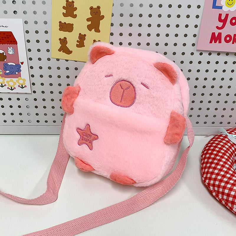 Plush Bear Face Mini Crossbody Bag