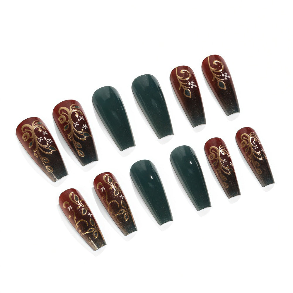 Artificial nails with elegant floral design Bowlift