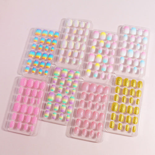 Rainbow Gradient Press-On Nail Tips Bowlift