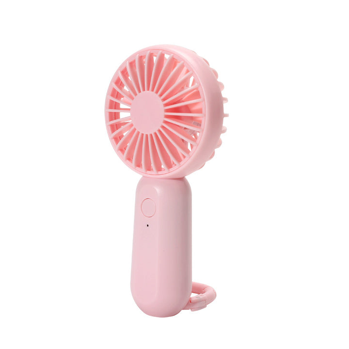 Women's compact portable handheld fan with rechargeable battery and carrying strap Bowlift