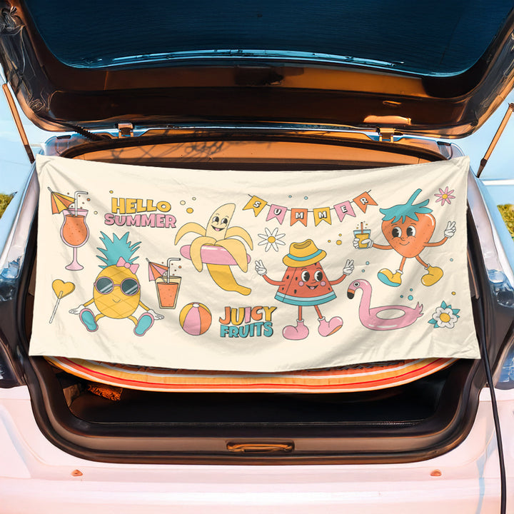 Multifunctional beach towel with cheerful fruit pattern Bowlift