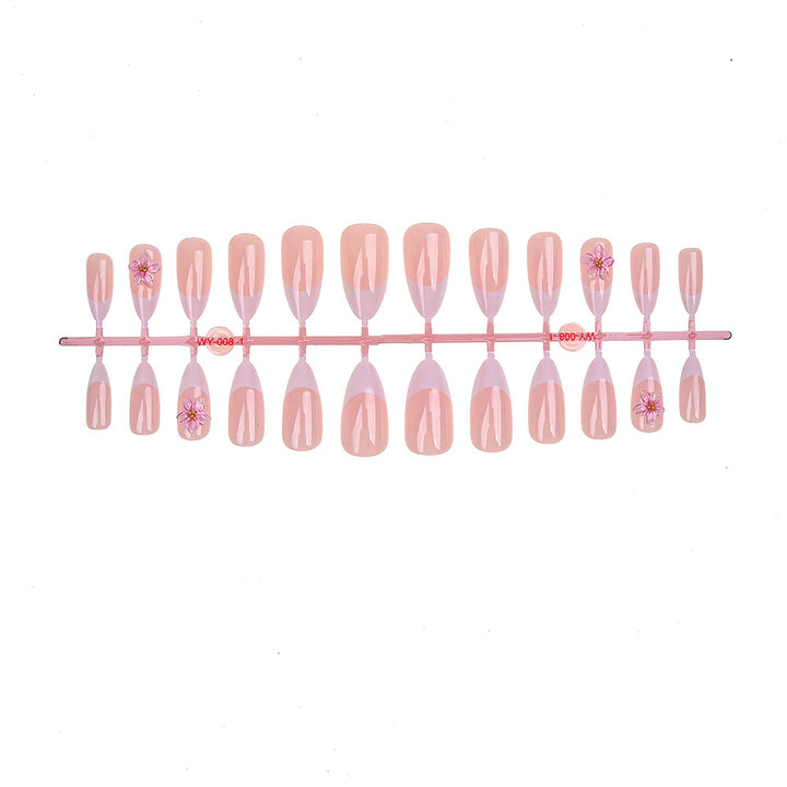 Elegant Floral Press-On Nail Set Bowlift