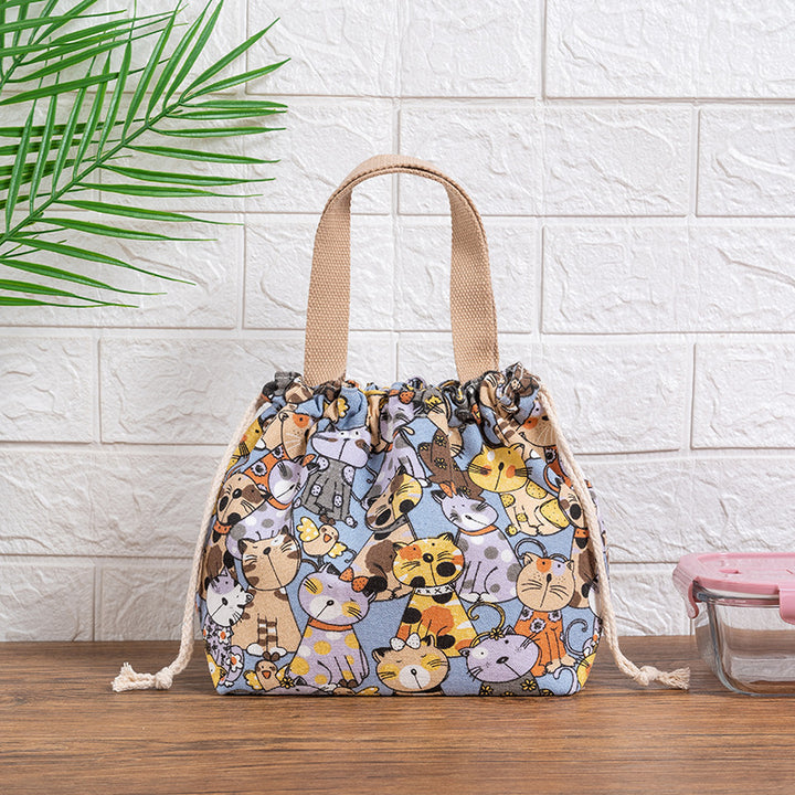 Drawstring Cat-Themed Storage Bag Bowlift