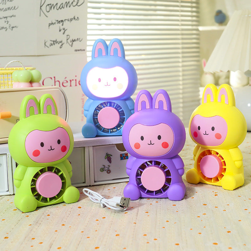 Ladies Portable Mini Fan in Playful Bunny Design Bowlift
