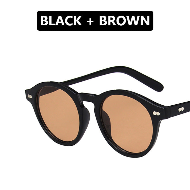 Ladies extravagant round sunglasses with lightweight frame structure and polarized lenses Bowlift