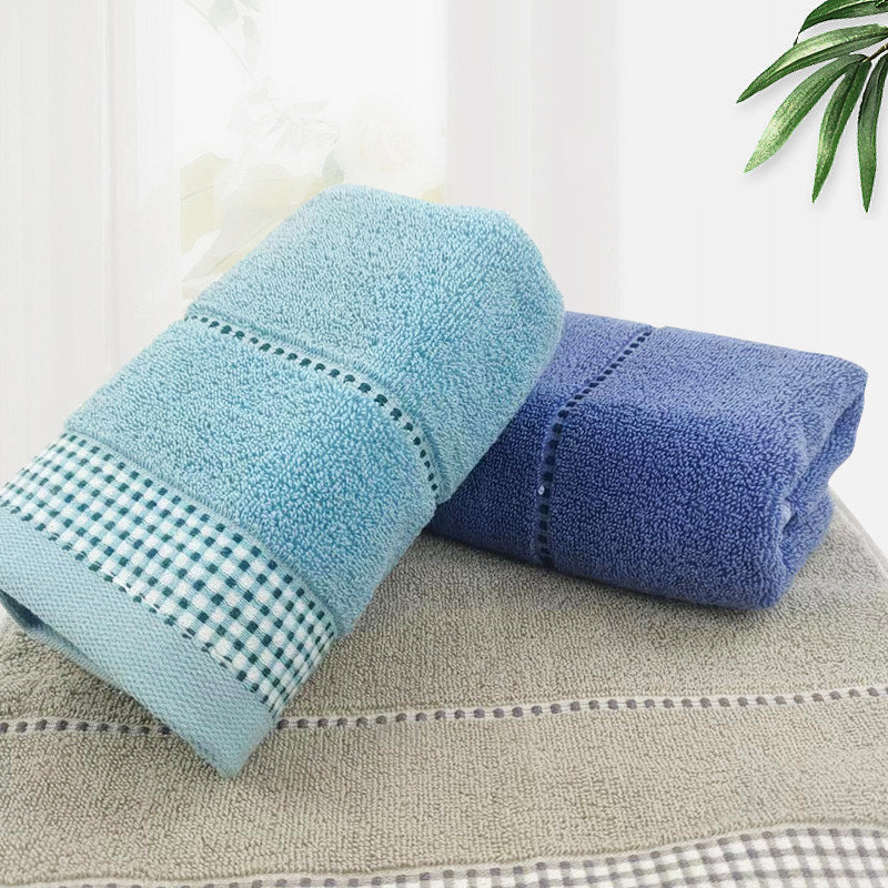 Terry Bath Towel with Fine Check Border Bowlift