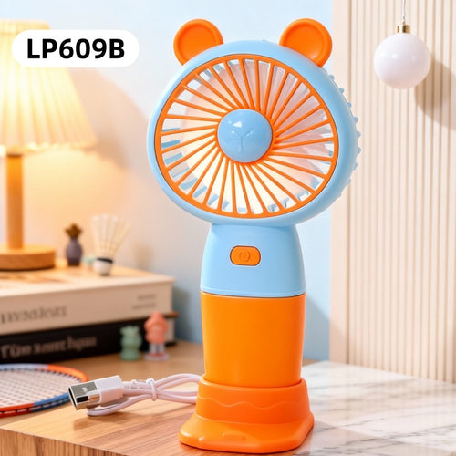 Women's Portable Mini Hand Fan with Funny Bear Design Bowlift