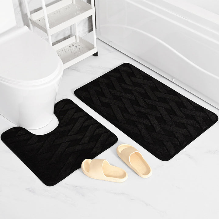 Plush Weave Bath Mat Set