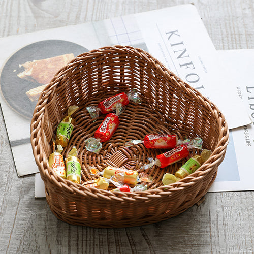 Heart-Shaped Woven Storage Basket Bowlift