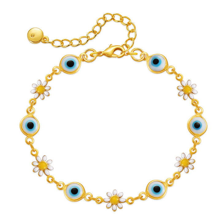 Floral Evil Eye Charm Anklet Bowlift