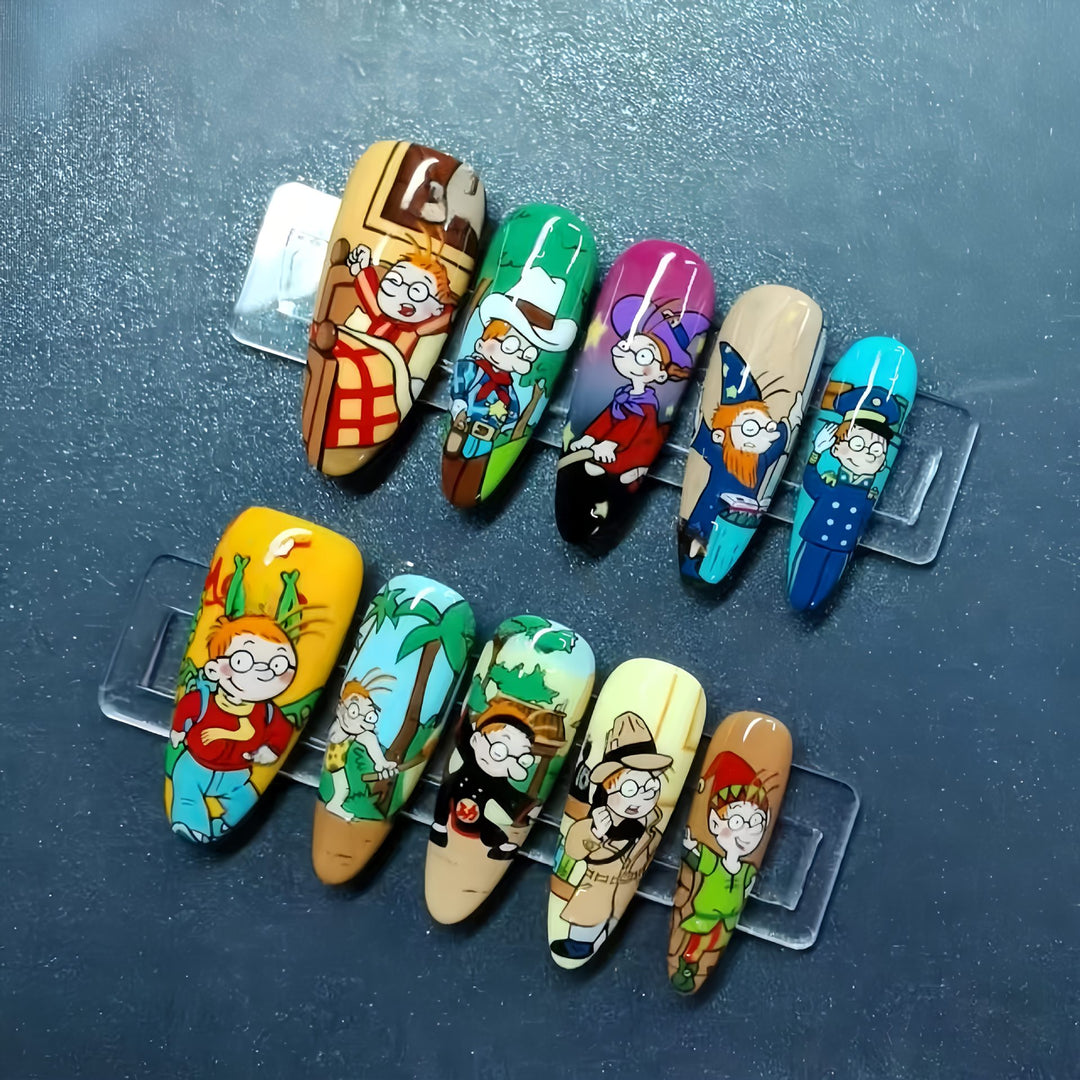 Creative Nail Art Set with Fun Cartoon Designs Bowlift