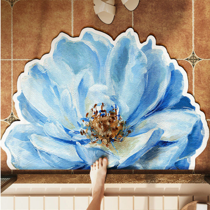 Floral Design Bath Mat Bowlift