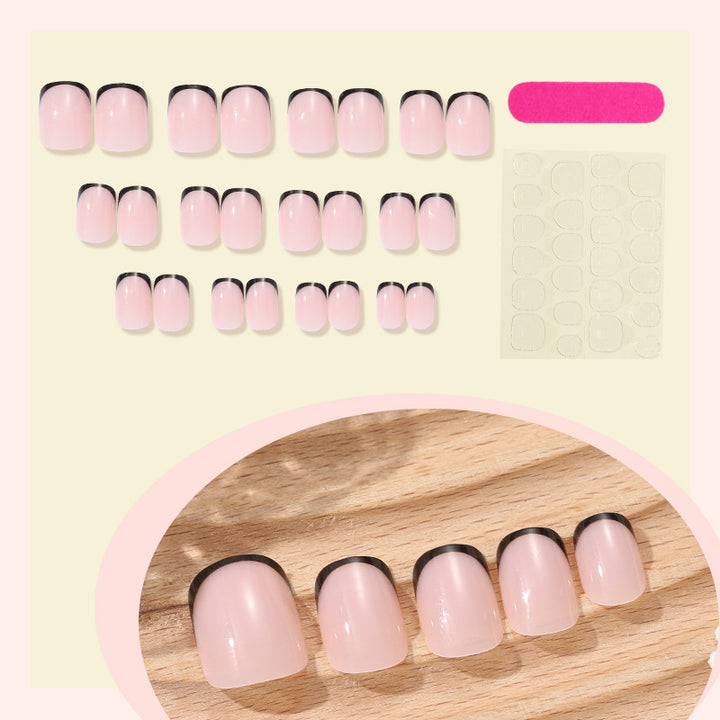 Elegant French Tip Press-On Nail Collection Bowlift