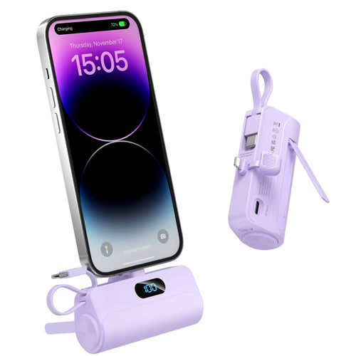 Compact power bank with integrated LED light Bowlift
