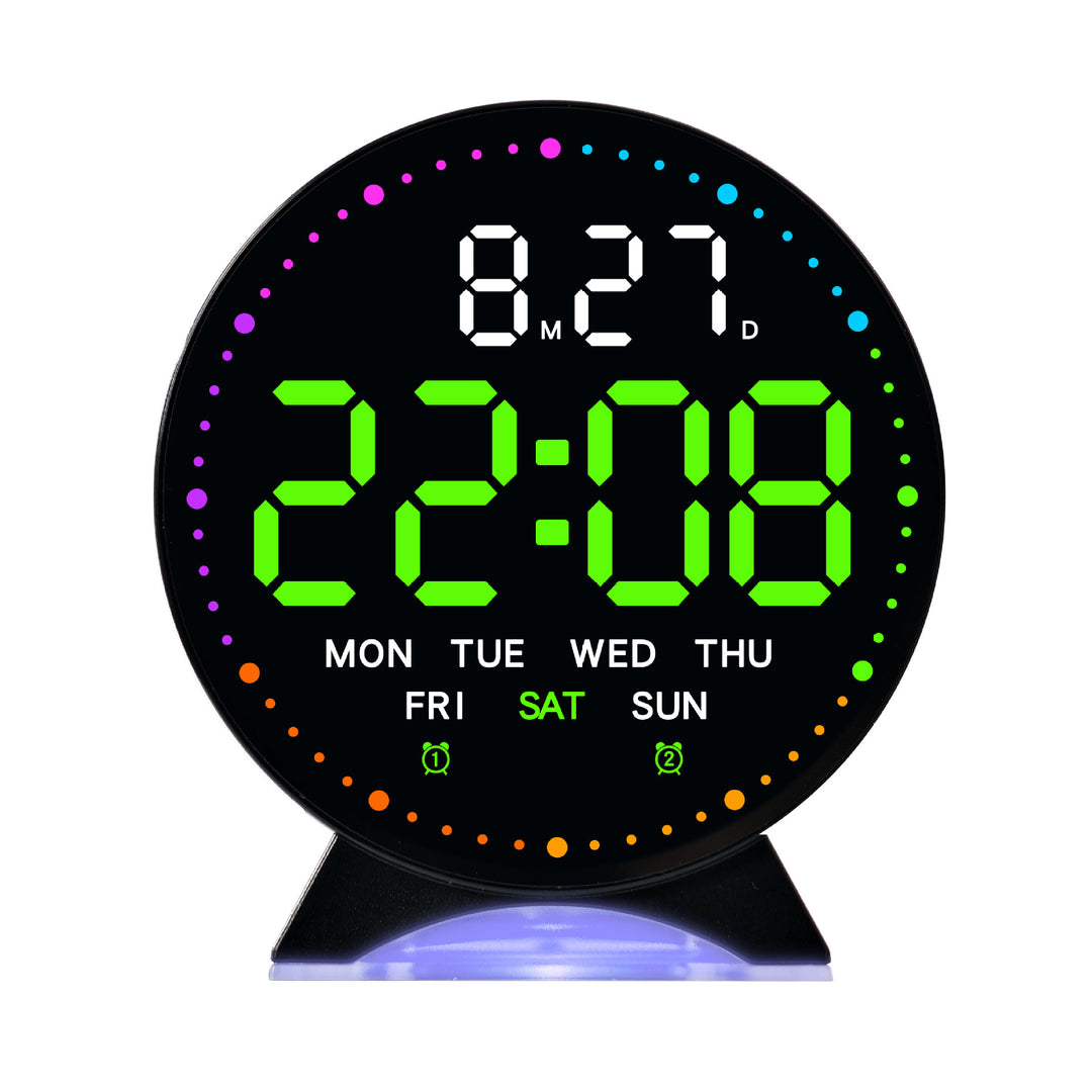 Digital alarm clock with large LED display and multifunctional display Bowlift