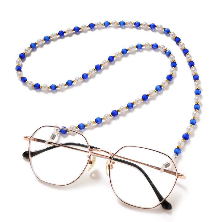 Elegant Pearl and Crystal Eyewear Chain Bowlift