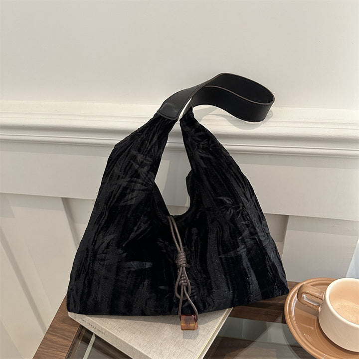 Versatile Velvet Shoulder Bag Bowlift