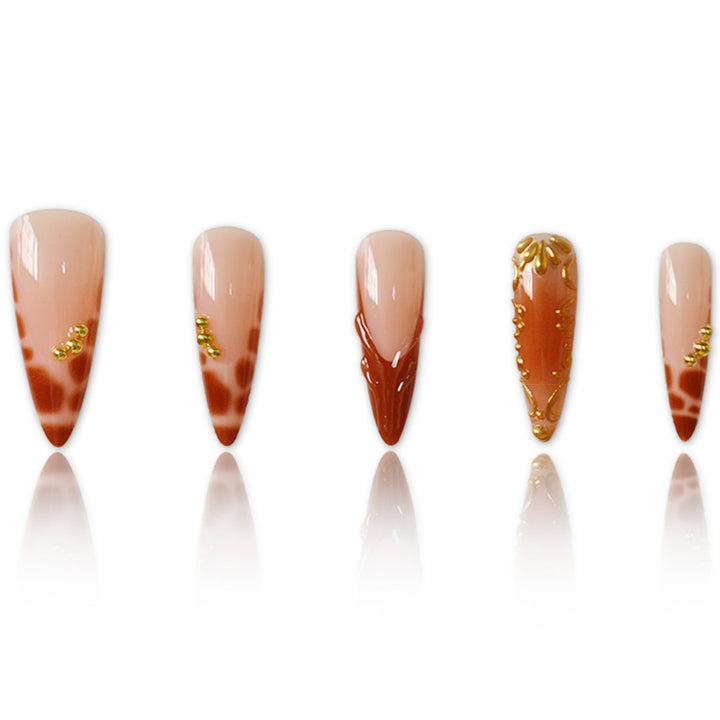 Artistic Almond-Shaped Press-On Nails Bowlift