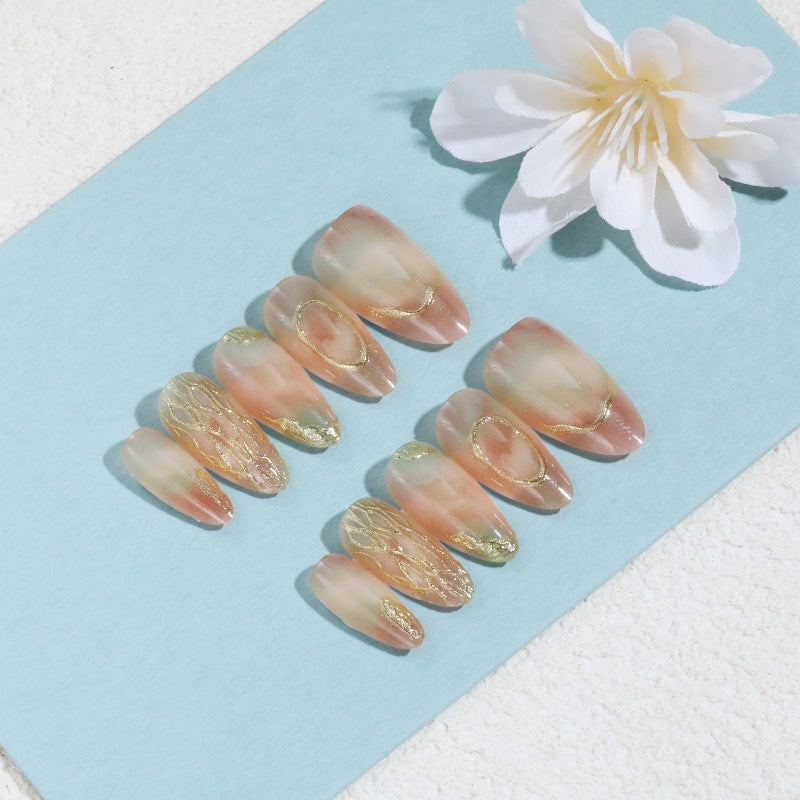 Glittering artificial nails in a modern design Bowlift