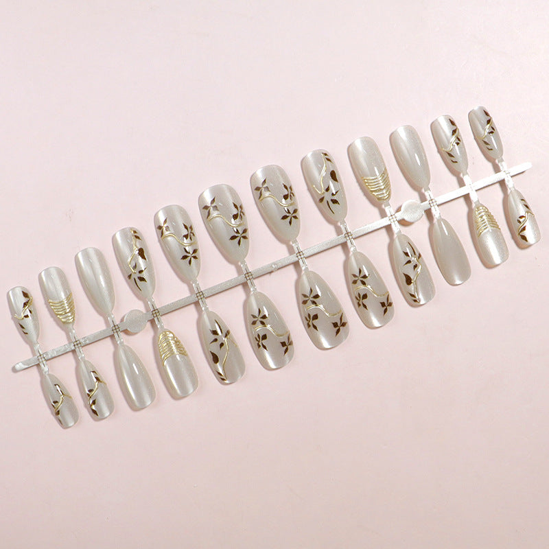 Elegant Designer Press-On Nail Set Bowlift