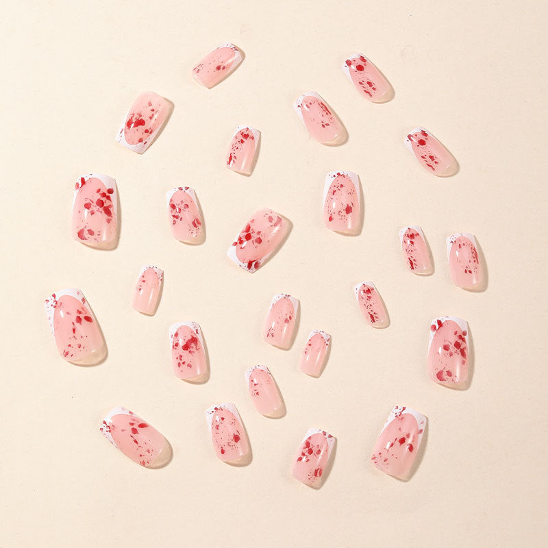 Artistic Blood Splatter Acrylic Nail Extensions Bowlift