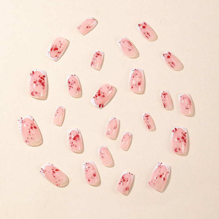 Artistic Blood Splatter Acrylic Nail Extensions Bowlift