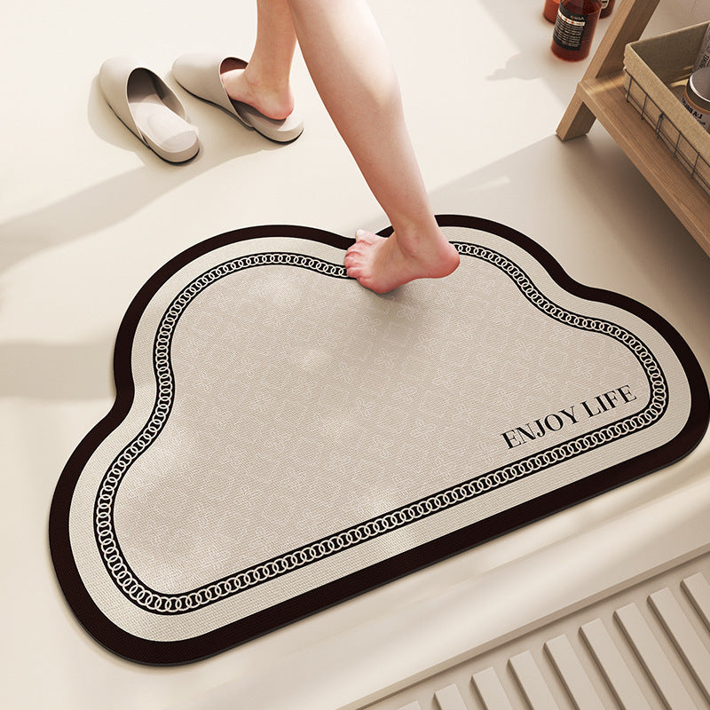 Soft Textured Cloud-Shaped Bath Mat Bowlift