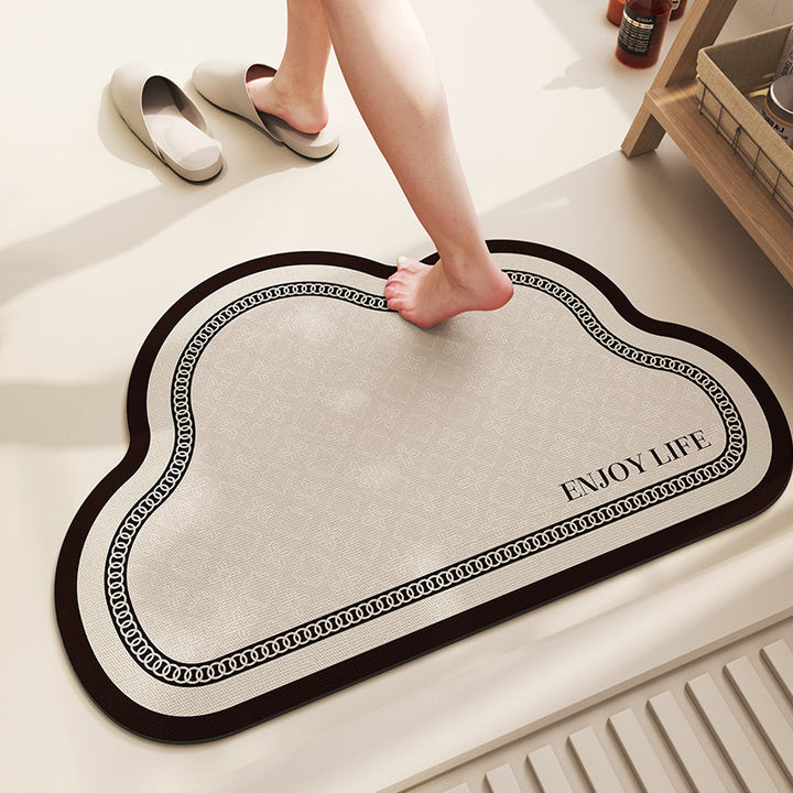 Soft Textured Cloud-Shaped Bath Mat Bowlift