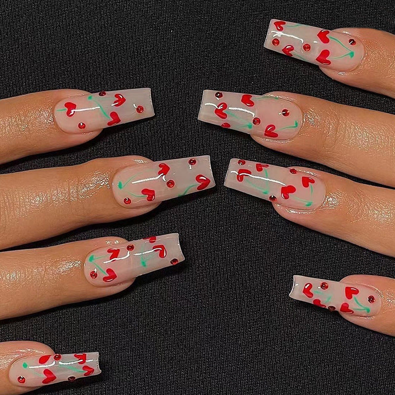 Artificial nail art with romantic heart design Bowlift
