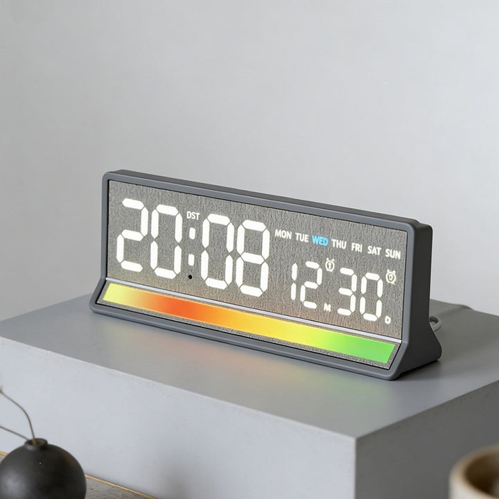 Digital alarm clock with clear LED display and date display Bowlift