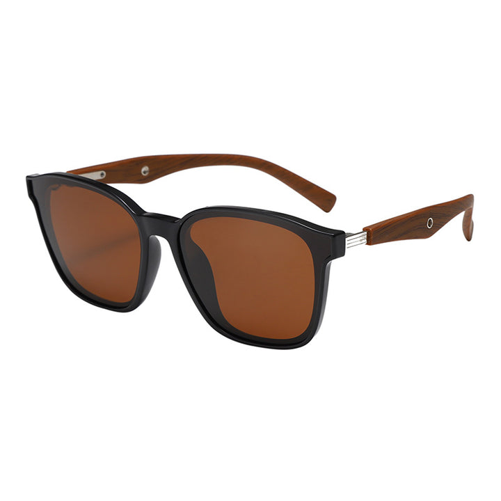 Women stylish oversized sunglasses with wooden accents Bowlift