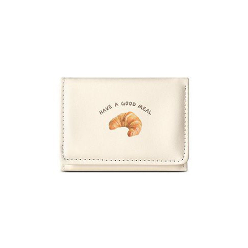 Croissant-Themed Leather Mini Wallet Bowlift