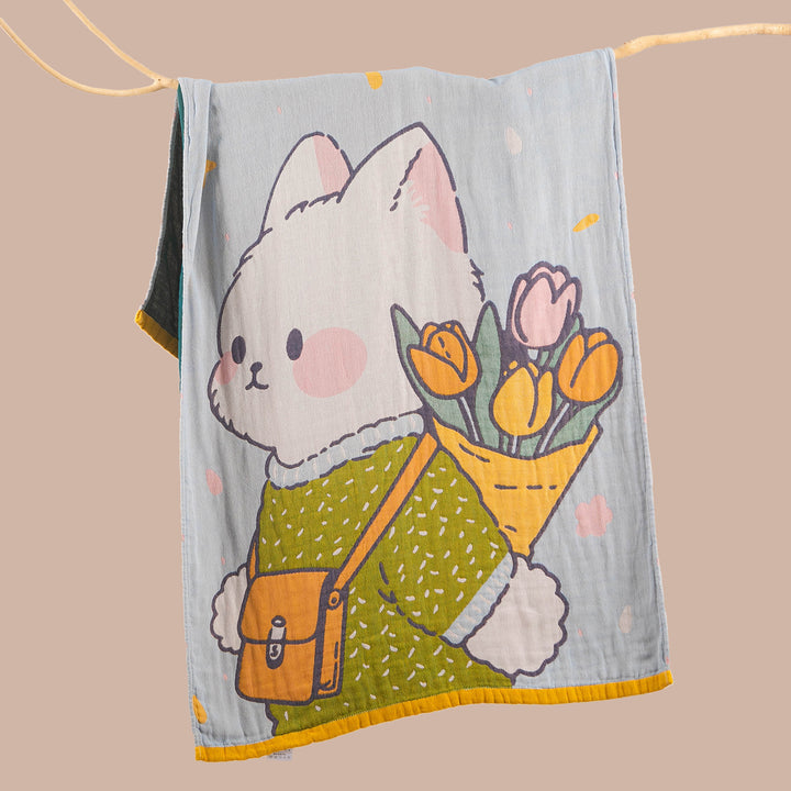 Women's throw blanket with enchanting landscape motif Bowlift