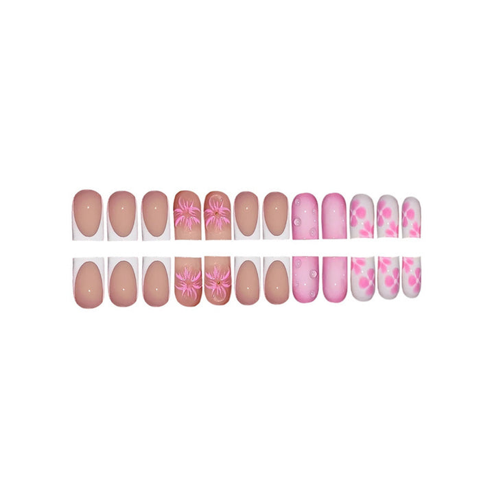 Floral Design Press-On Nail Art Extensions Bowlift