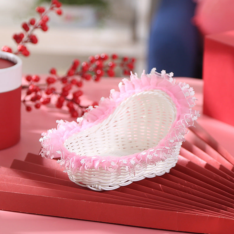 Decorative Woven Lace Basket Bowlift